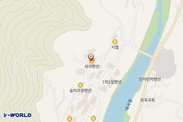 쉬리펜션 위치 지도 — 전남광주통합특별시 구례군 토지면 섬진강대로 4310-46