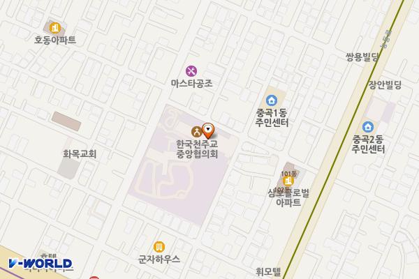 서울시한국천주교 중앙협의회 위치 지도 — 서울특별시 광진구 면목로 74