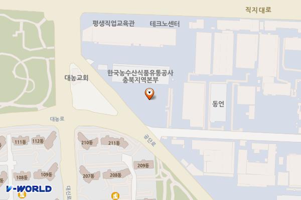 세중테크노밸리입주자대표회 위치 지도 — 충청북도 청주시 흥덕구 공단로 134