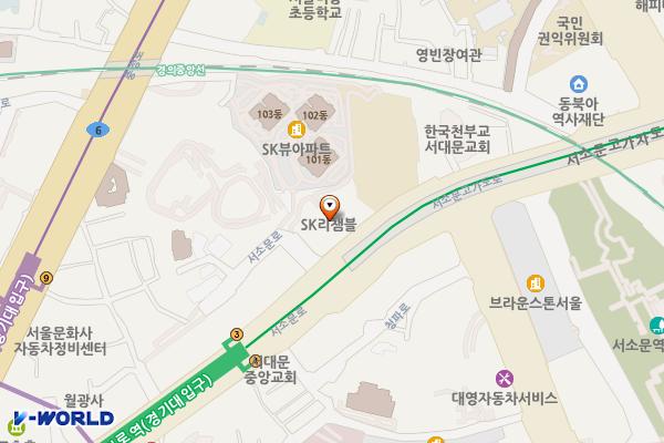 SK리쳄블 오피스텔 관리단 위치 지도 — 서울특별시 서대문구 서소문로 45