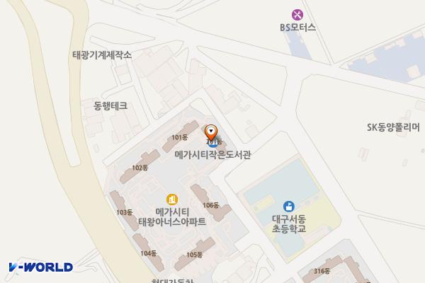 메가시티 태왕아너스 오피스텔 관리위원회 위치 지도 — 대구광역시 달성군 다사읍 궁산2길 12
