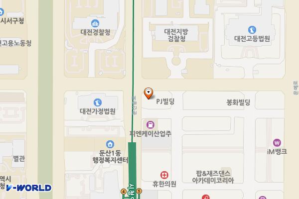 인곡타워관리단 위치 지도 — 대전광역시 서구 둔산중로 74