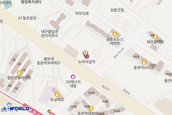 주식회사 노비아갈라 위치 지도 — 대구광역시 동구 동촌로 87