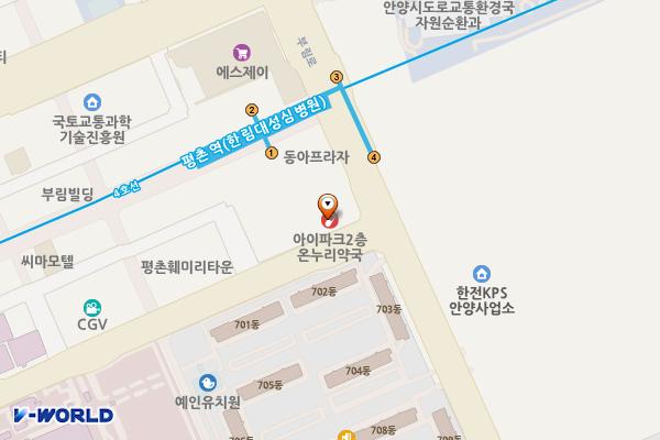 평촌아이파크관리단 위치 지도 — 경기도 안양시 동안구 부림로 113