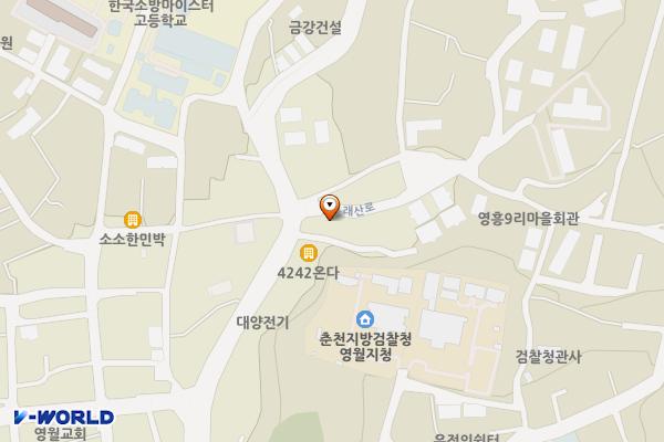 백년기와 옆 위치 지도 — 강원특별자치도 영월군 영월읍 봉래산로 48