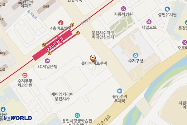 중수프라자/그린CM 위치 지도 — 경기도 용인시 수지구 문정로 13