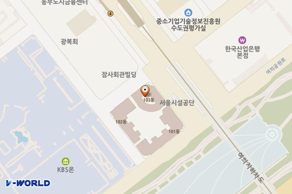 여의도더샵아일랜드파크관리단대표회의 위치 지도 — 서울특별시 영등포구 의사당대로 38