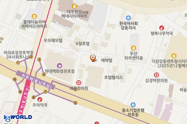 주식회사 현대홈쇼핑 위치 지도 — 서울특별시 강동구 올림픽로70길 34