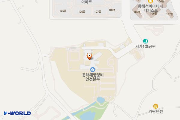 동해지방해양경찰청(SP) 위치 지도 — 강원특별자치도 동해시 이원길 156