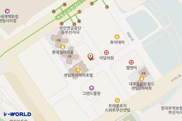 센텀타워메디칼/㈜드림개발(SP) 위치 지도 — 부산광역시 해운대구 센텀2로 20