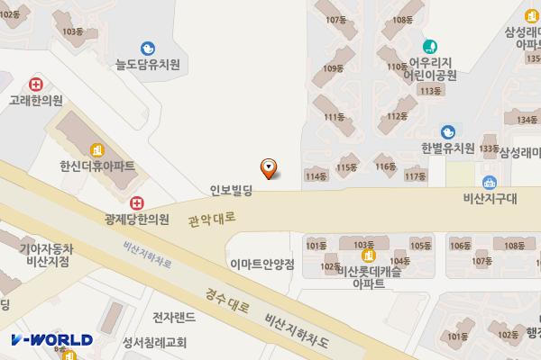 103에비뉴 관리단 위치 지도 — 경기도 안양시 동안구 관악대로 103