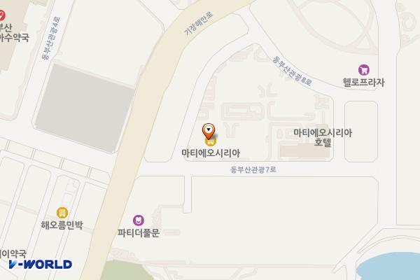 오시리아 스위첸마티에 관리단 위치 지도 — 부산광역시 기장군 기장읍 동부산관광7로 17