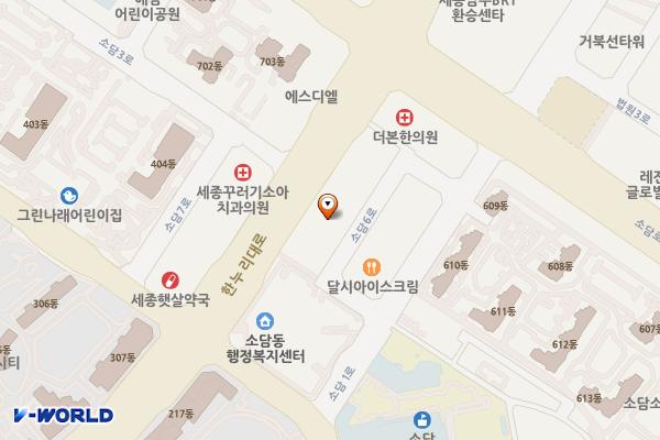펠리체타워2/주식회사 세종씨이엠(SP) 위치 지도 — 세종특별자치시 한누리대로 2009