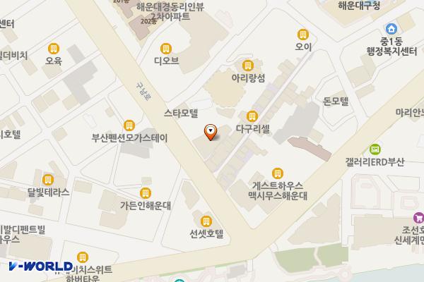 라비드아틀란호텔(SP) 위치 지도 — 부산광역시 해운대구 구남로 37