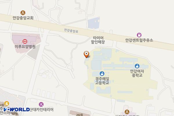 경주예일고등학교/국파학원(SP) 위치 지도 — 경상북도 경주시 안강읍 화전길 62-8
