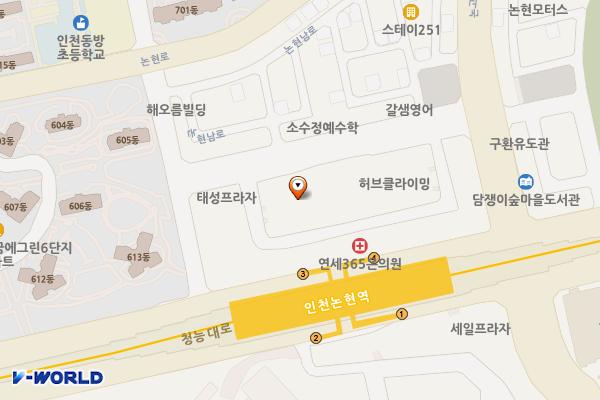 칼리오페빌딩관리단24 위치 지도 — 인천광역시 남동구 논고개로123번길 35