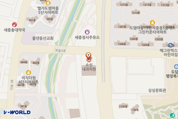 해피라움7 관리단 위치 지도 — 세종특별자치시 한누리대로 589