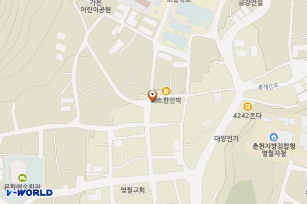 부자상회 – 영모전간 위치 지도 — 강원특별자치도 영월군 영월읍 영모전길 98