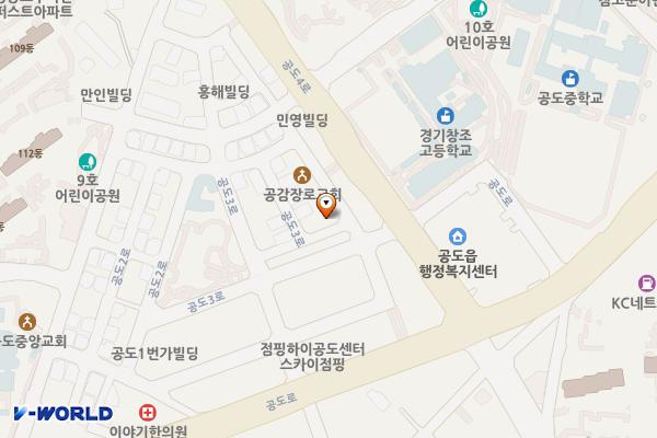 공도3로그집쭈꾸미(안성시) 위치 지도 — 경기도 안성시 공도읍 공도2로 39