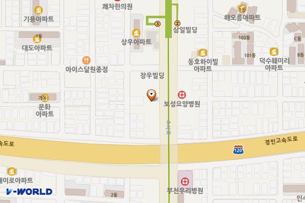 유한회사 맥커뮤니케이션스/엘스퀘어(SP) 위치 지도 — 경기도 부천시 오정구 소사로 741