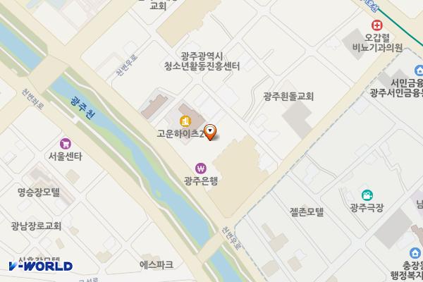 제일오피스텔관리단24 위치 지도 — 전남광주통합특별시 동구 천변우로 339