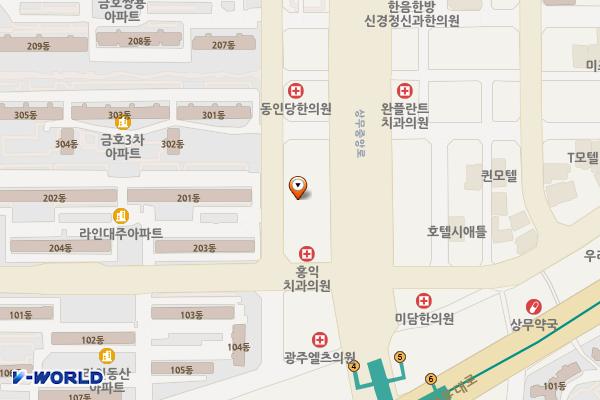 골든사우나 운영위원회 위치 지도 — 전남광주통합특별시 서구 치평로 18