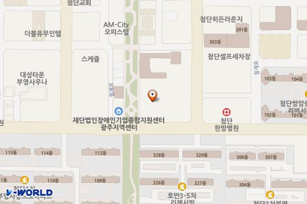 대상파크타운상가번영회 위치 지도 — 전남광주통합특별시 광산구 월계로 203