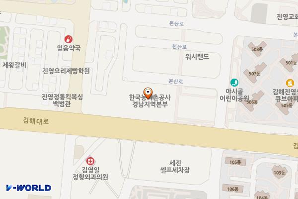 진영Good프라임city 관리사무소 위치 지도 — 경상남도 김해시 진영읍 본산로 15-17