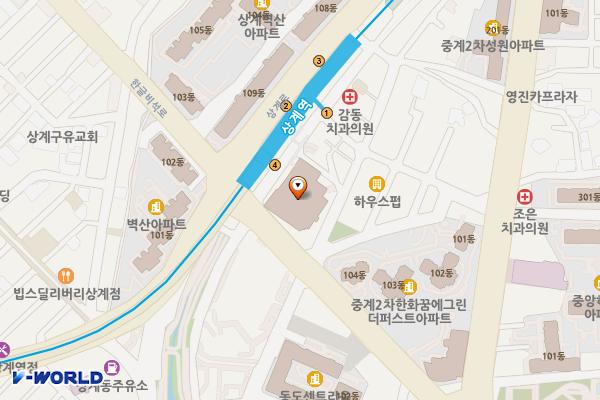 대호프라자 관리단24 위치 지도 — 서울특별시 노원구 한글비석로 384