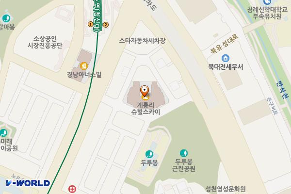 계룡리슈빌스카이입주자대표회의(T) 위치 지도 — 대전광역시 유성구 노은서로266번길 61