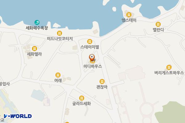 이디하우스(SPT) 위치 지도 — 제주특별자치도 제주시 구좌읍 해녀박물관길 33-2