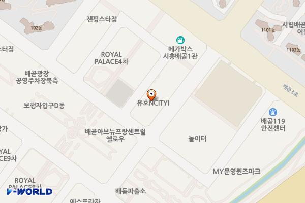 배곧 유호엔시티 1차관리단(T) 위치 지도 — 경기도 시흥시 서울대학로278번길 43-7
