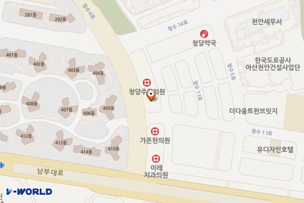 바젤나인상가관리단(T) 위치 지도 — 충청남도 천안시 동남구 청수4로 16