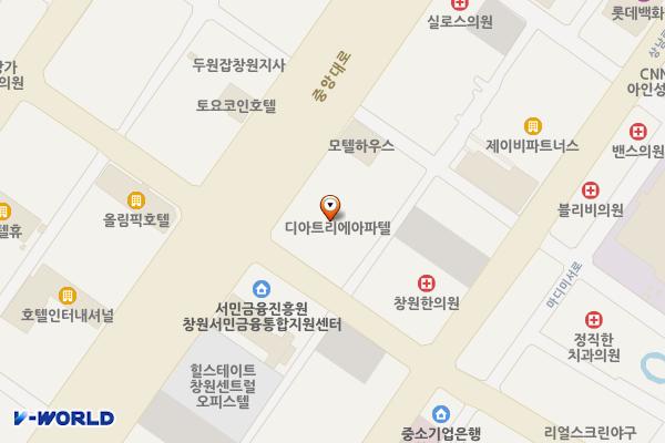 디아트리에오피스텔(T) 위치 지도 — 경상남도 창원시 성산구 중앙대로 90