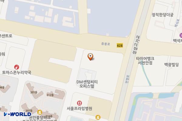 코아루와이드시티 관리단(T) 위치 지도 — 충청남도 천안시 서북구 불당25로 244