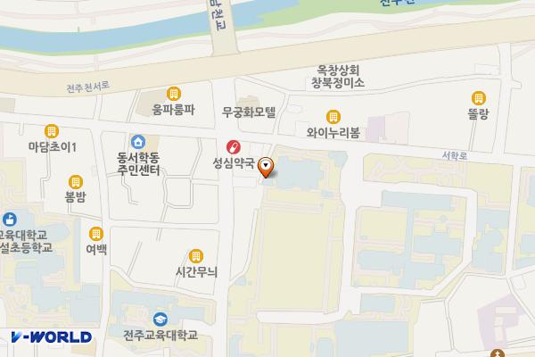 전주교육대학교(SP) 위치 지도 — 전북특별자치도 전주시 완산구 서학로 50