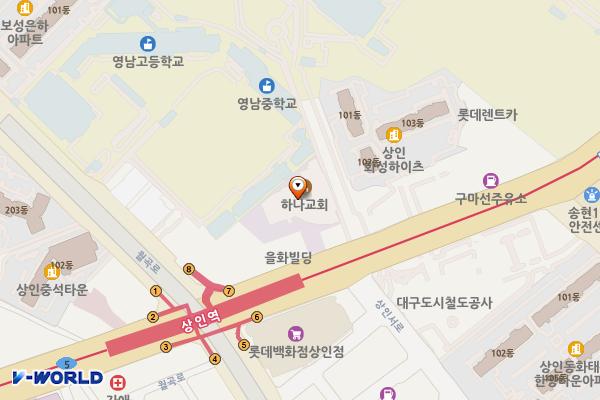 하나교회(SPB) 위치 지도 — 대구광역시 달서구 월배로 235