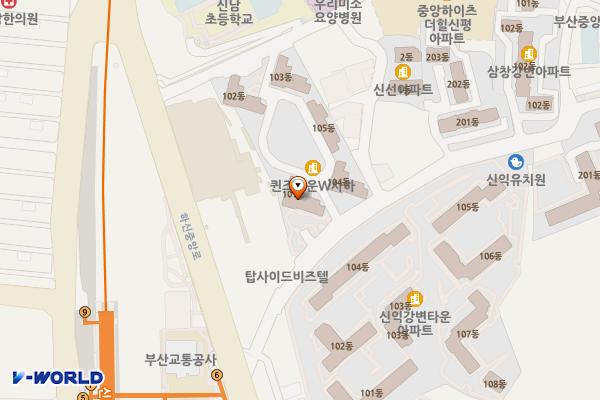 퀸즈타운W사하 위치 지도 — 부산광역시 사하구 비봉로 93