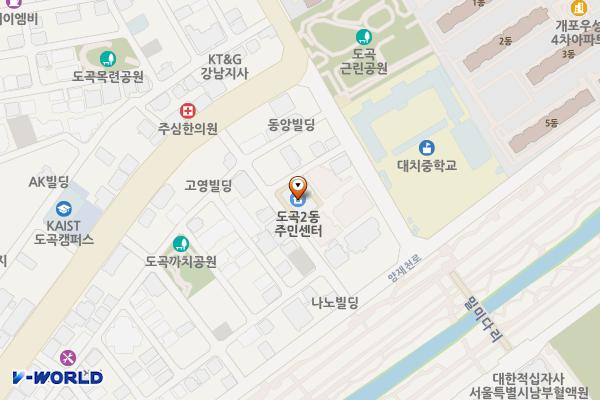 도곡2동주민센터 위치 지도 — 서울특별시 강남구 남부순환로378길 34-9