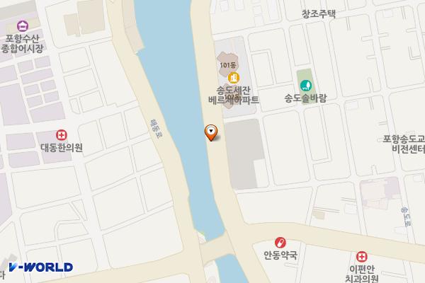 동빈내항 공영주차장 위치 지도 — 경상북도 포항시 남구 운하로 130