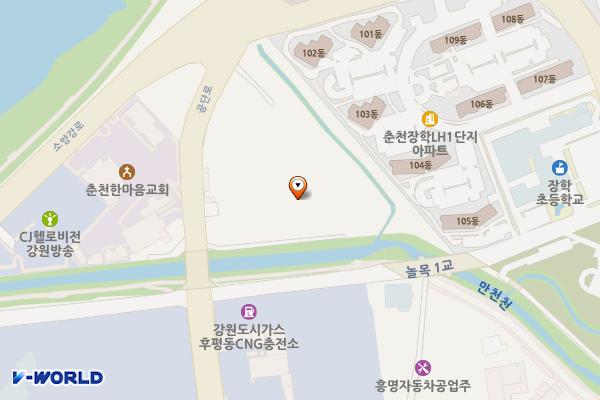 춘천시민버스 공단 위치 지도 — 강원특별자치도 춘천시 동면 공단로 98