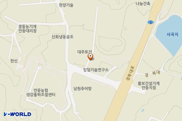 커피킹덤 루프탑점 위치 지도 — 경상북도 안동시 경북대로 649-20