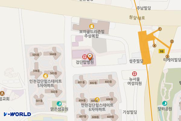 검단탑병원점 위치 지도 — 인천광역시 검단구 청마로19번길 5