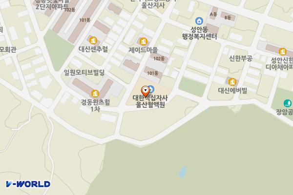 대한적십자사 울산혈액원점 위치 지도 — 울산광역시 중구 함월10길 25