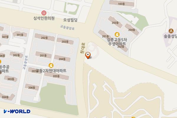 채움의숲점 위치 지도 — 강원특별자치도 강릉시 교동 2002