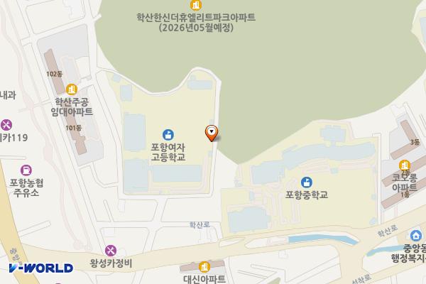포항여고점 위치 지도 — 경상북도 포항시 북구 장미길 10