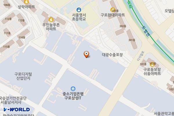 우림이비지센터 1차 지상주차장 위치 지도 — 서울특별시 구로구 디지털로33길 28
