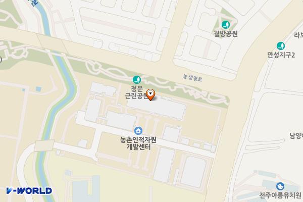 농촌인적자원개발센터 위치 지도 — 전북특별자치도 전주시 덕진구 농생명로 420