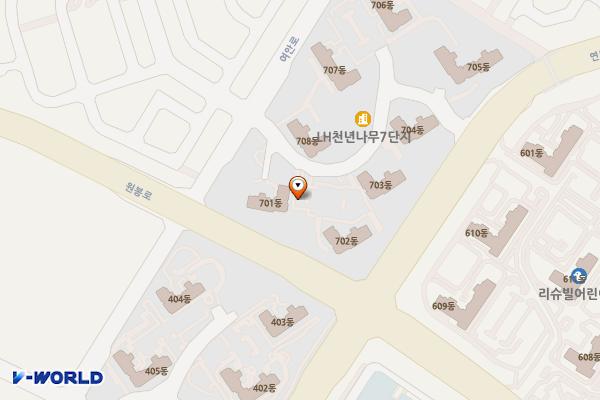 천년나무7단지 위치 지도 — 충청북도 진천군 덕산읍 연미로 131701동 옆 지상주차장