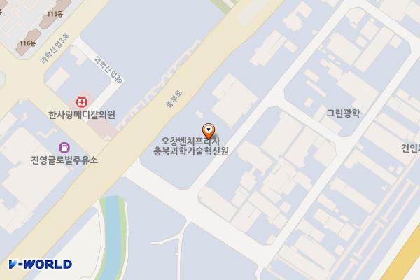 충북과학기술혁신원 위치 지도 — 충청북도 청주시 청원구 오창읍 각리1길 7